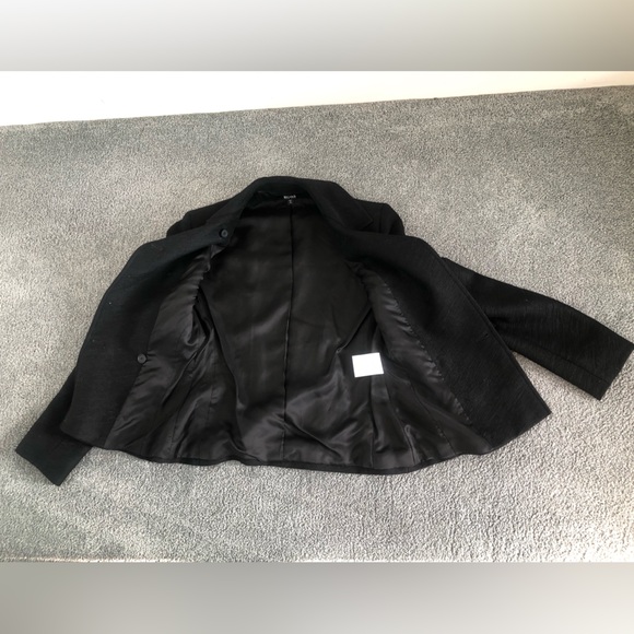 Hugo BOSS short jacket blazer double breasted lightweight wool Italy 2 long slvs - Picture 7 of 10